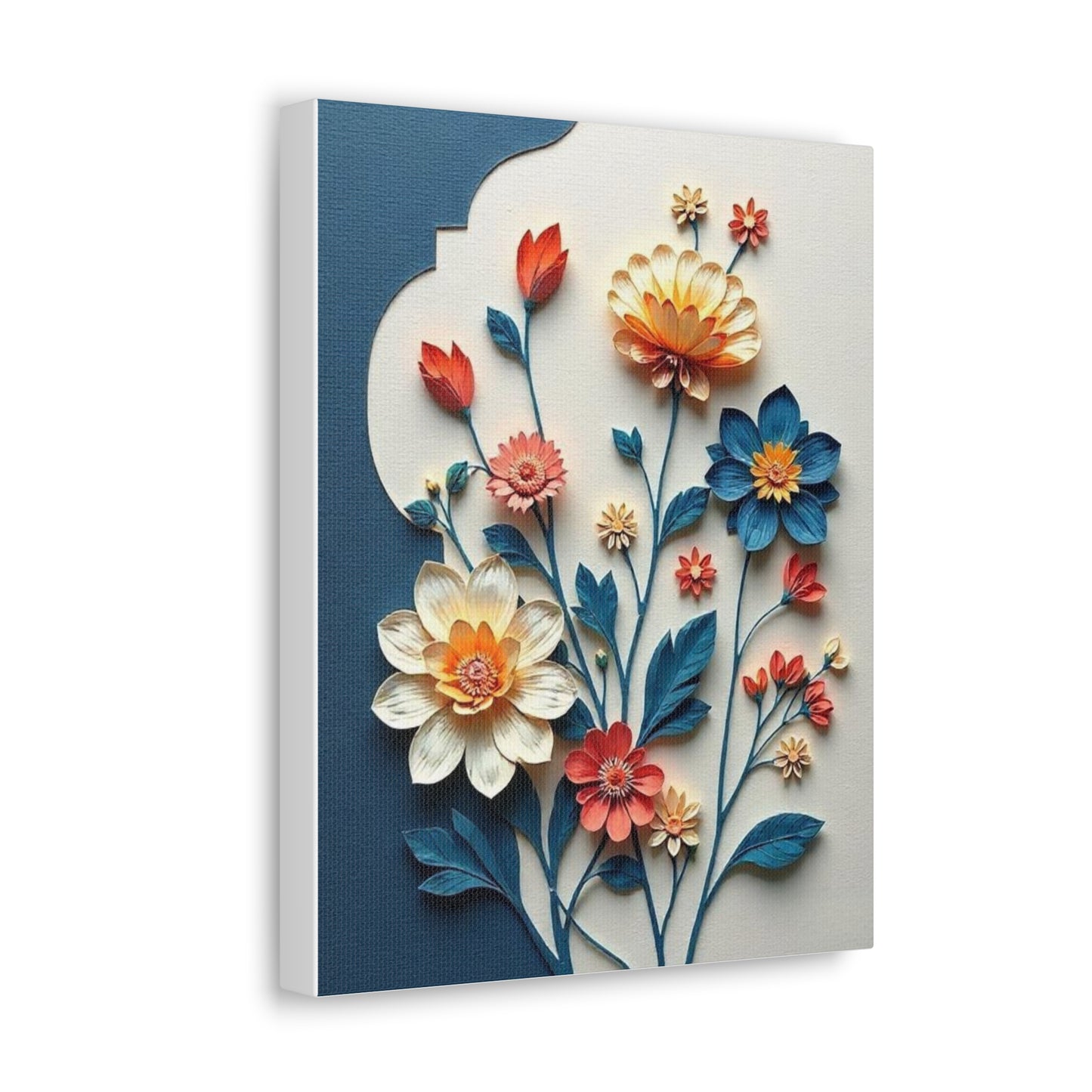 Canvas Gallery Wraps, Embossed-Style Floral Prints, Home Decor Wall Art, Unique Wall Hangings,Texture Art, Floral Prints