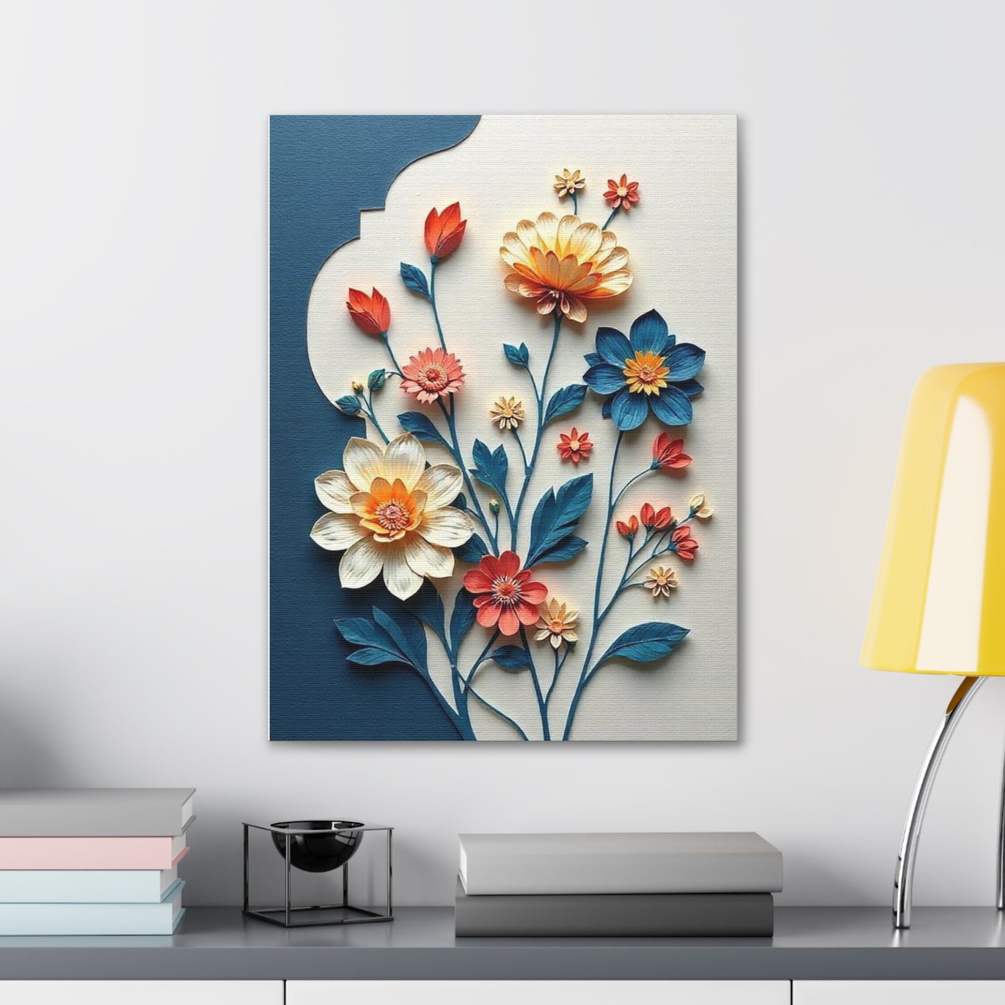 Canvas Gallery Wraps, Embossed-Style Floral Prints, Home Decor Wall Art, Unique Wall Hangings,Texture Art, Floral Prints