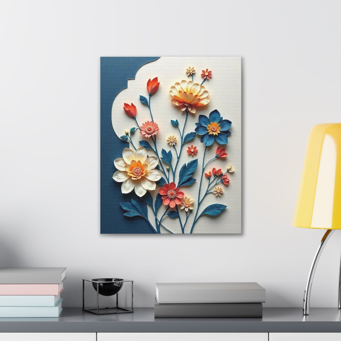 Canvas Gallery Wraps, Embossed-Style Floral Prints, Home Decor Wall Art, Unique Wall Hangings,Texture Art, Floral Prints