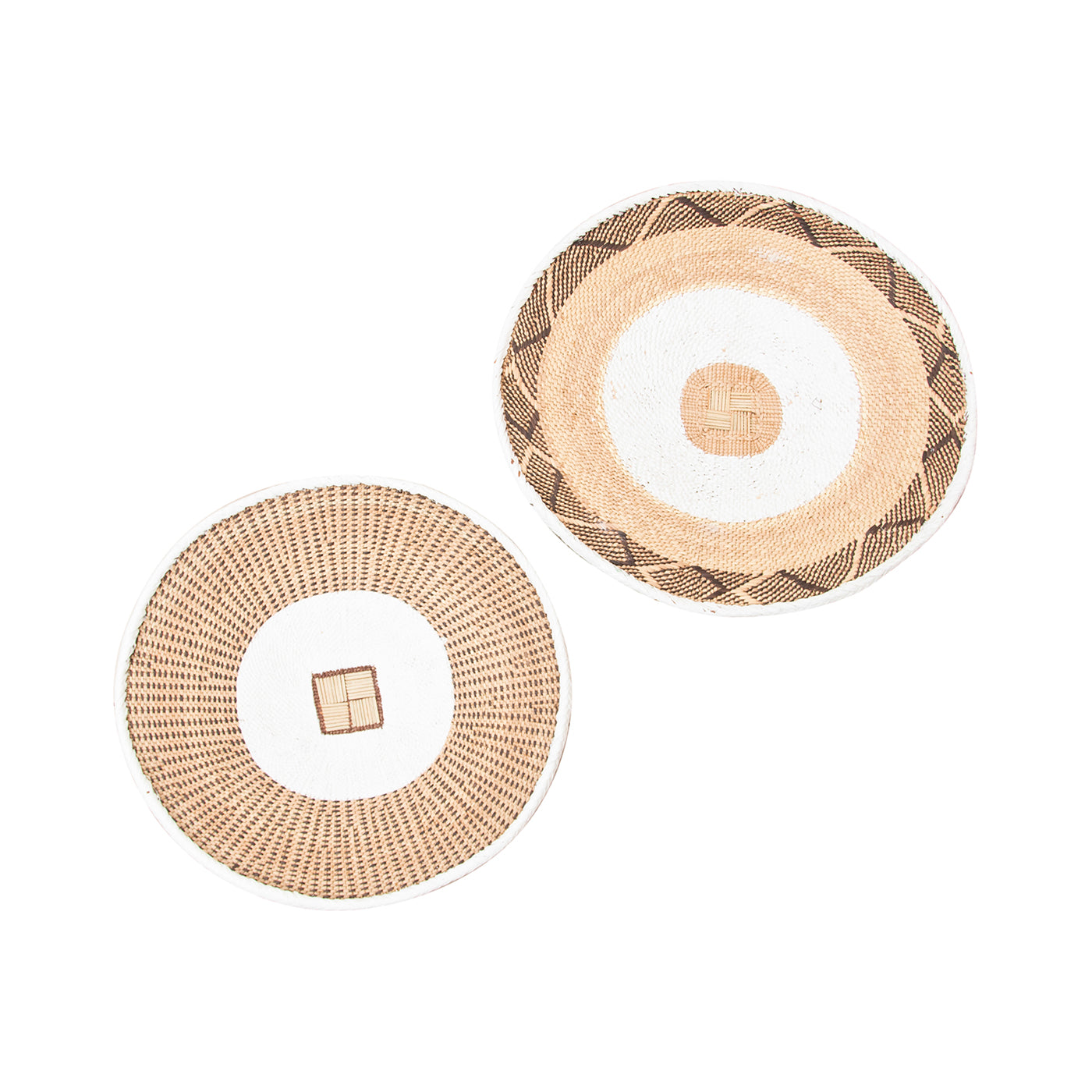 Tonga Painted Pattern Baskets | White Pattern-2