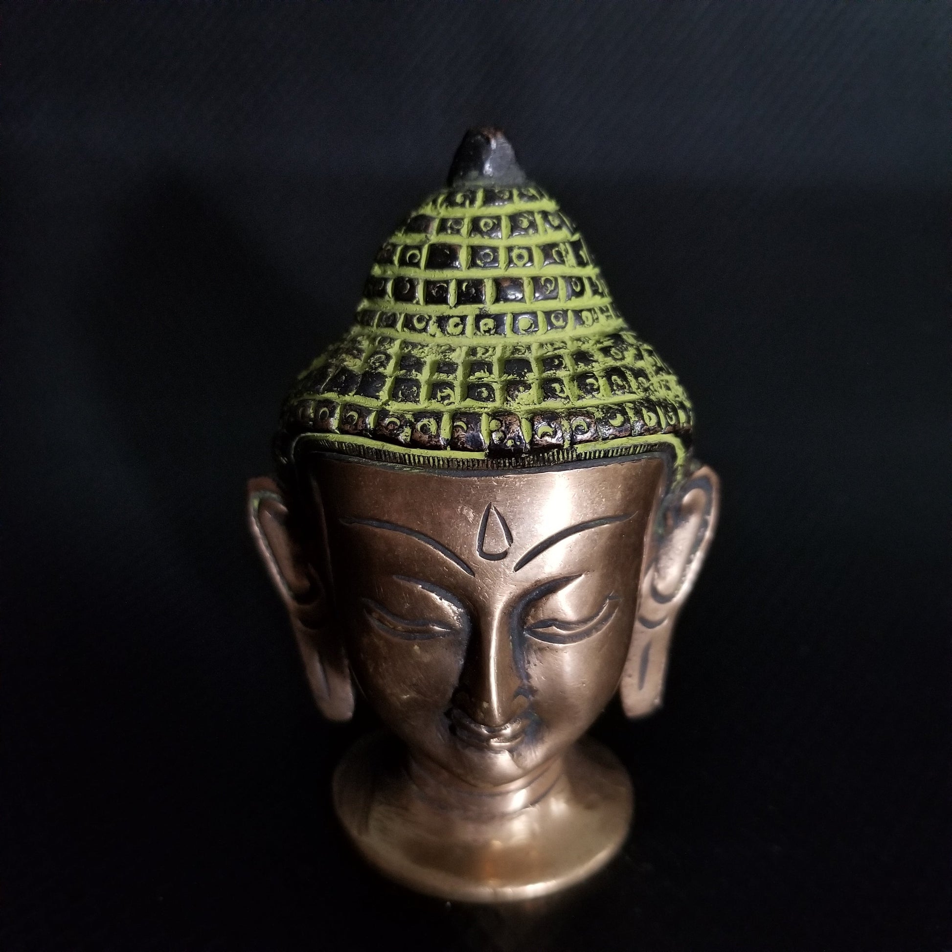 Lord Buddha Head Brass statue-1