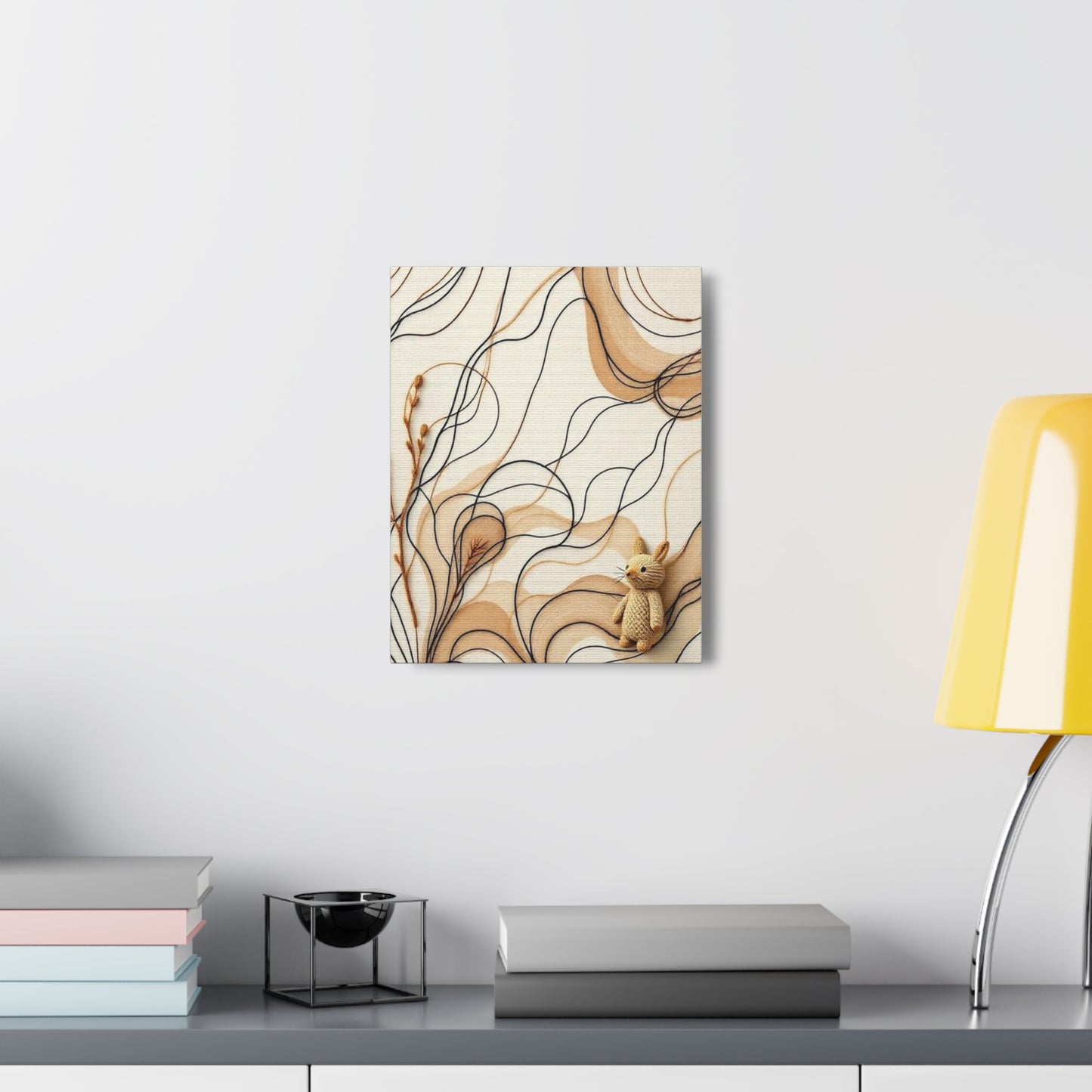 Canvas Wall Art Print, Abstract Organic Patterns, Neutral Earthy Tones, Handcrafted Aesthetic Wool Look, Home Decor, Living Room Decor,