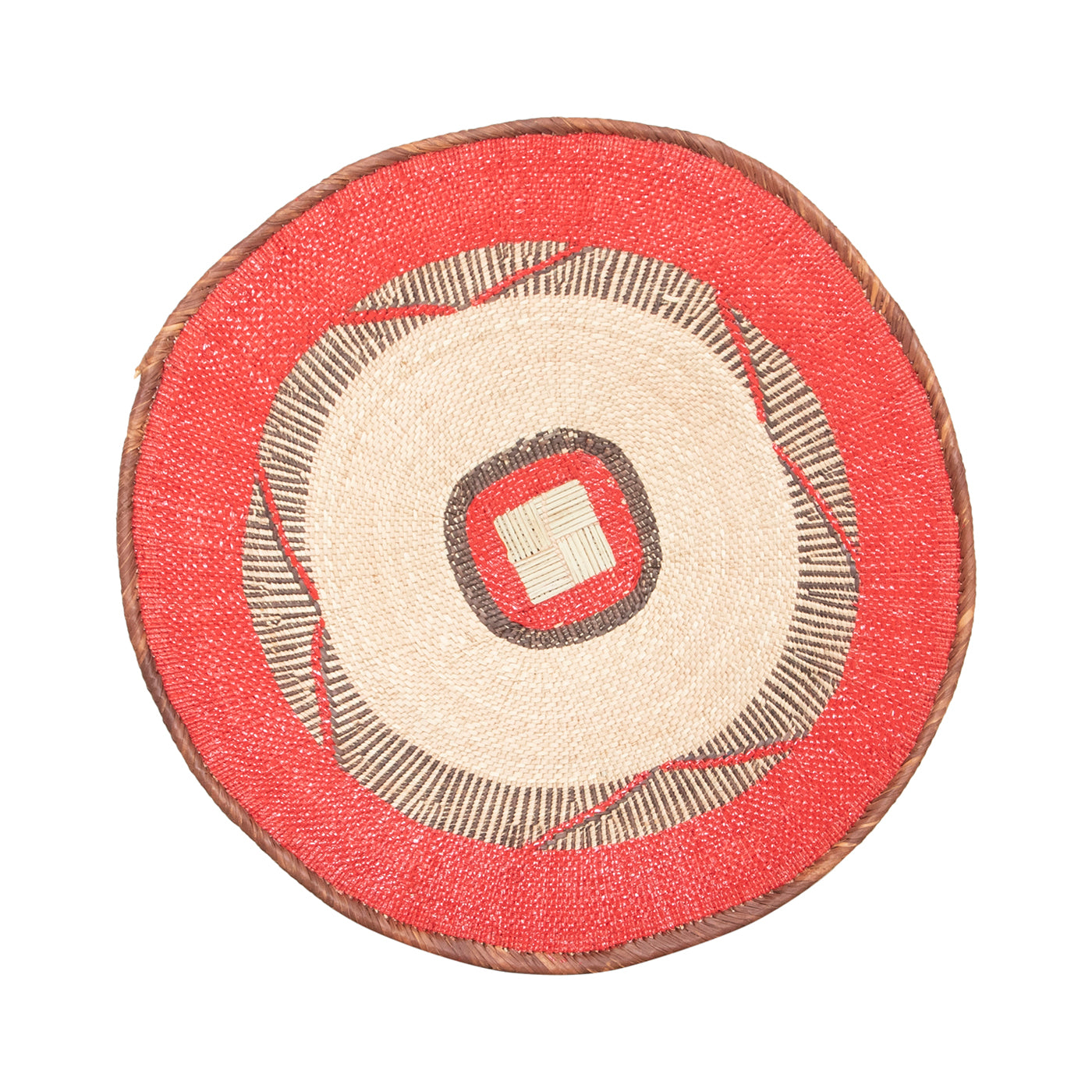 Tonga Painted Pattern Baskets | Red Pattern-2