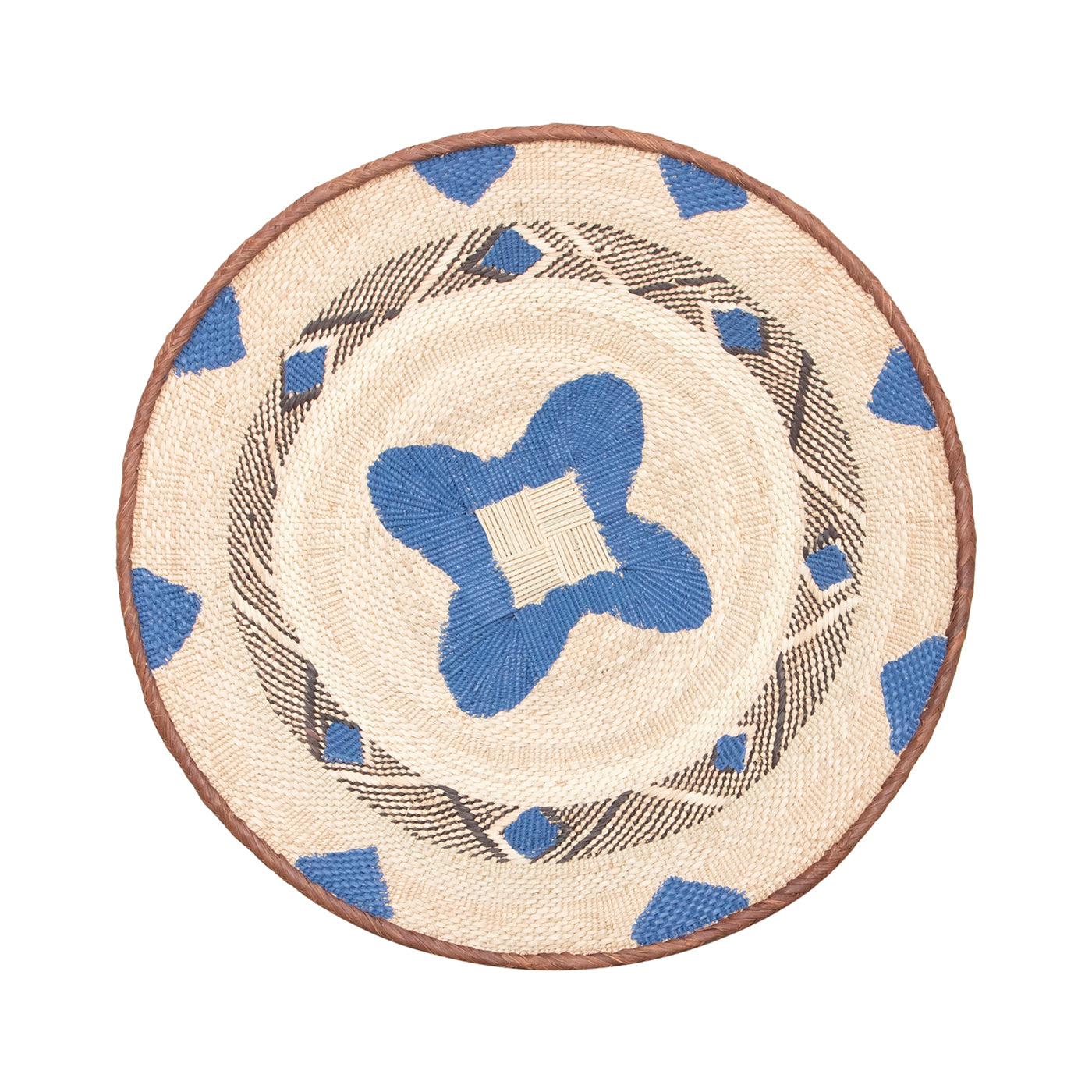 Tonga Painted Pattern Baskets | Blue-3