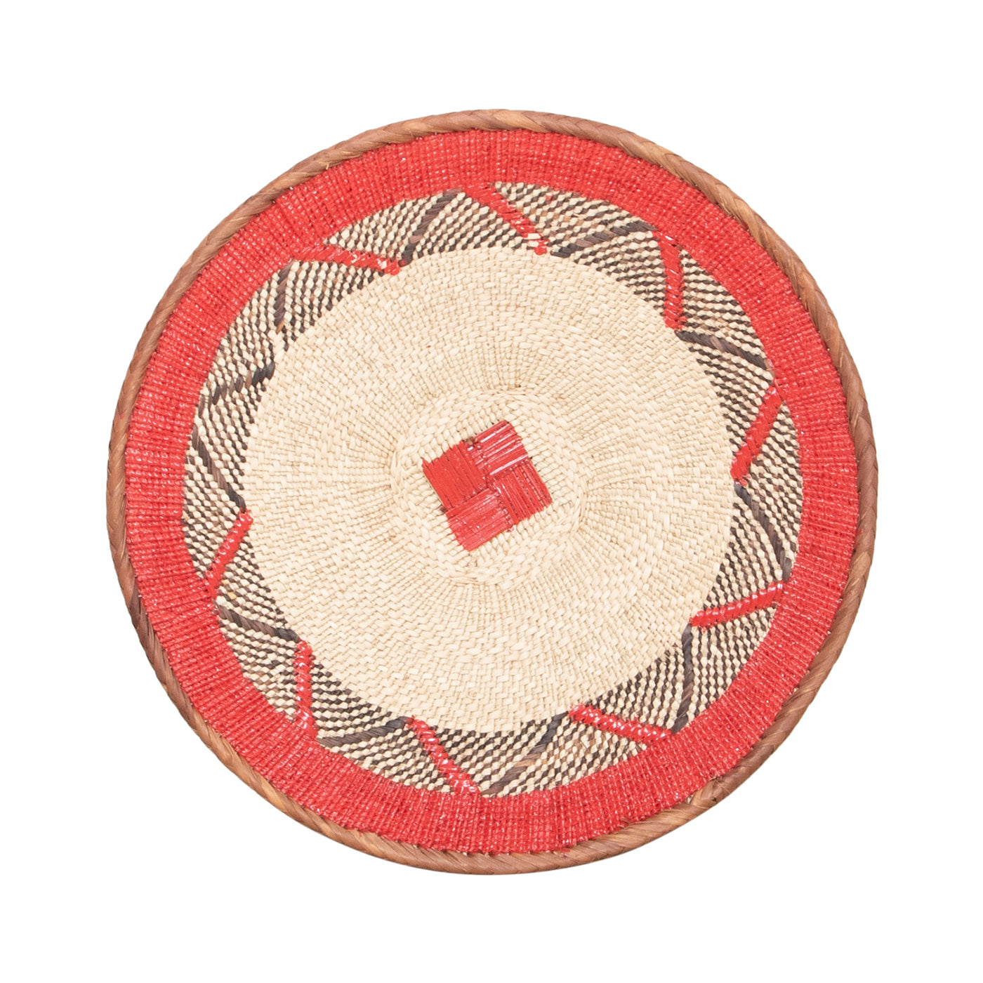 Tonga Painted Pattern Baskets | Red Pattern-4