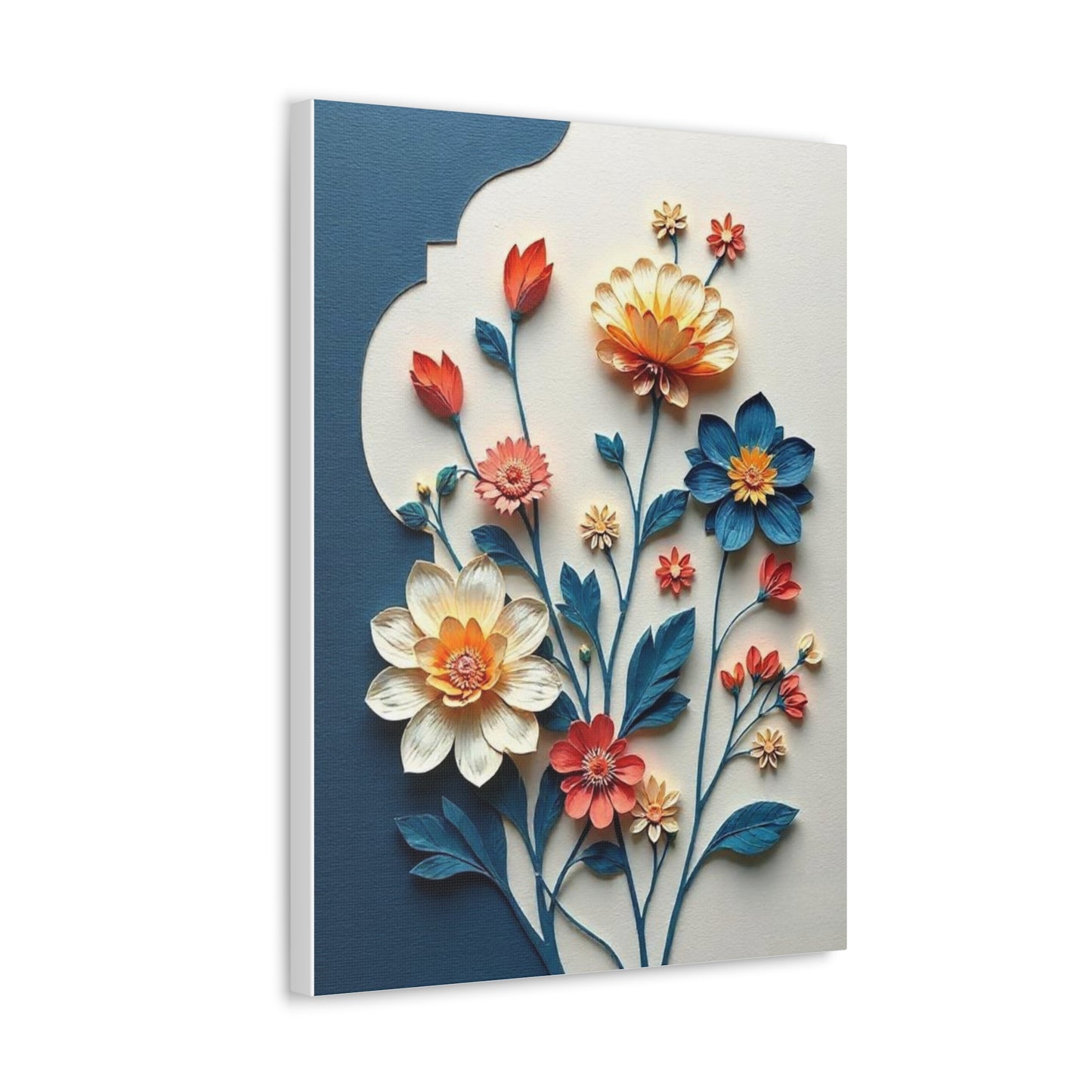 Canvas Gallery Wraps, Embossed-Style Floral Prints, Home Decor Wall Art, Unique Wall Hangings,Texture Art, Floral Prints