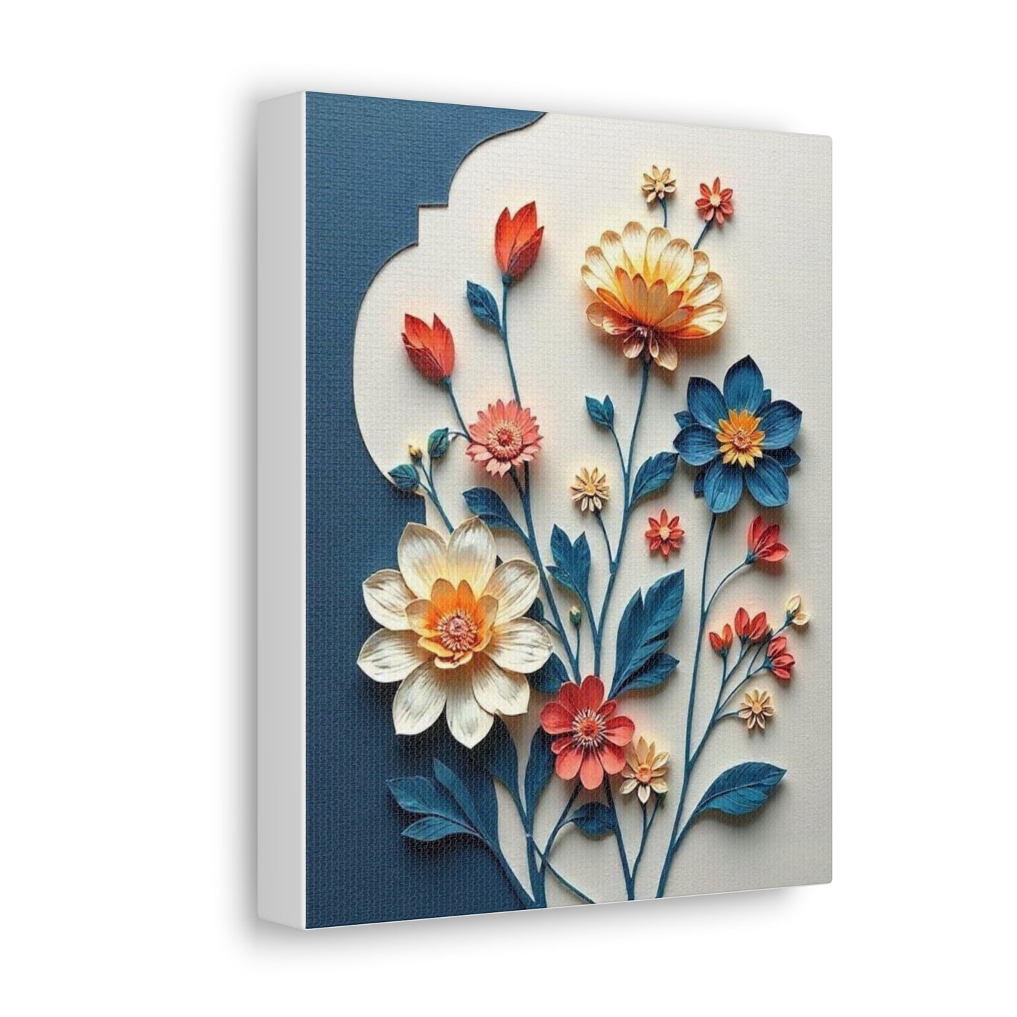 Canvas Gallery Wraps, Embossed-Style Floral Prints, Home Decor Wall Art, Unique Wall Hangings,Texture Art, Floral Prints