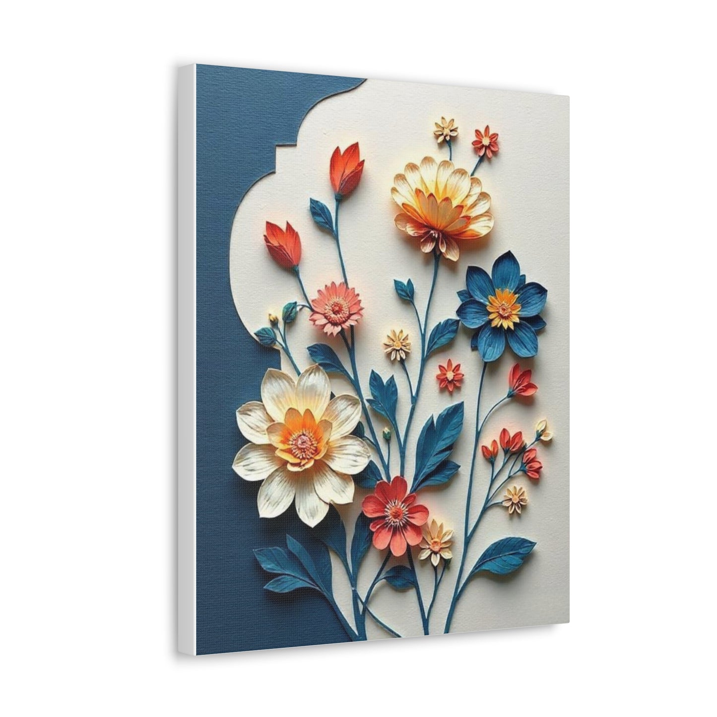 Canvas Gallery Wraps, Embossed-Style Floral Prints, Home Decor Wall Art, Unique Wall Hangings,Texture Art, Floral Prints