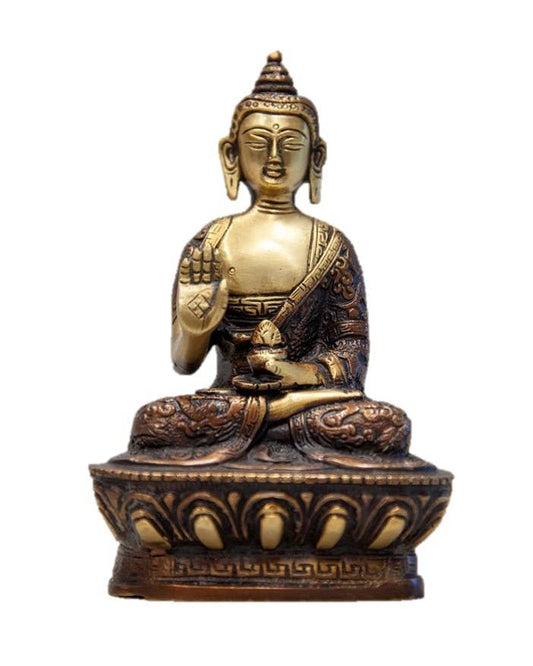 Sitting  Buddha On Lotus in Meditation Pose  - 7"-0