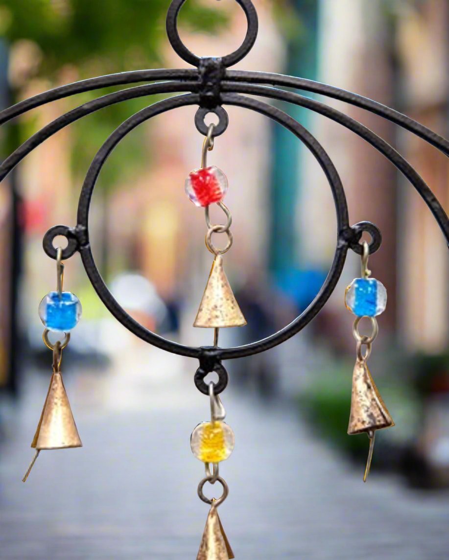 Triple Circle Chime with beads and bells-1