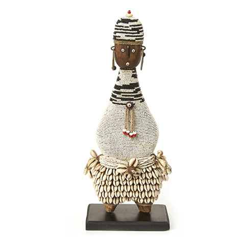 Beaded Namji Doll 75 Speckled Black & White-0