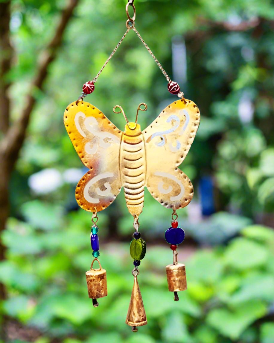 Butterfly Chime With Bells and Beads-0