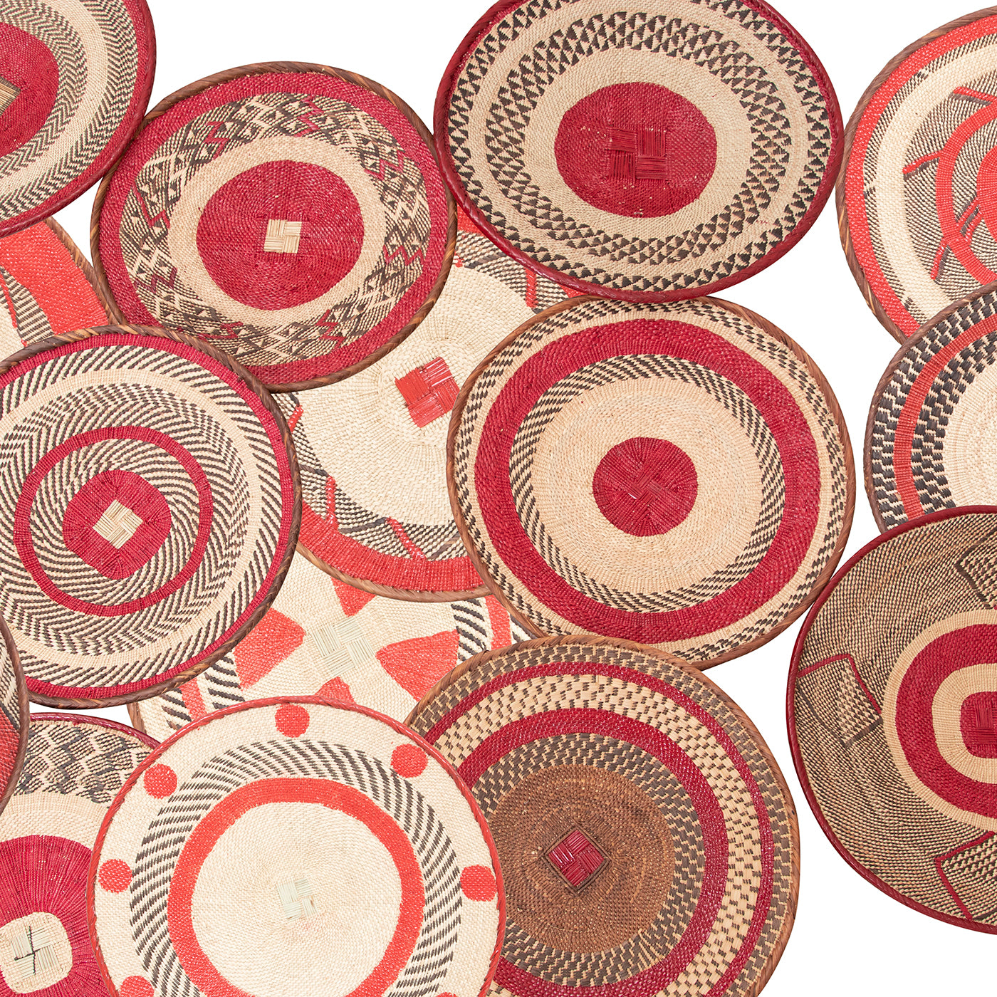 Tonga Painted Pattern Baskets | Red Pattern-0