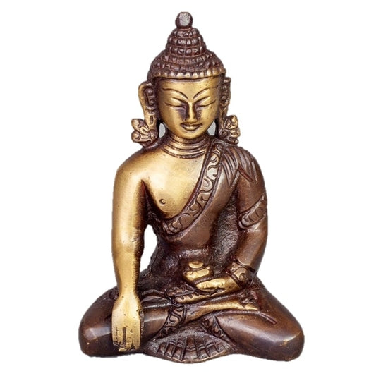 Sitting  Buddha in Meditation Pose two-tone color in Brass-0