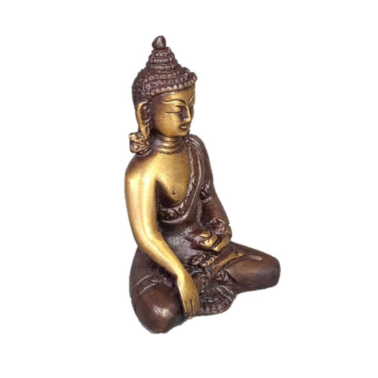 Sitting  Buddha in Meditation Pose two-tone color in Brass-2