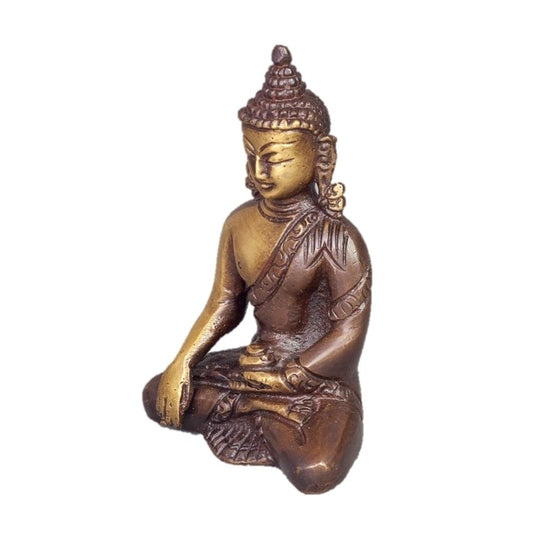 Sitting  Buddha in Meditation Pose two-tone color in Brass-1