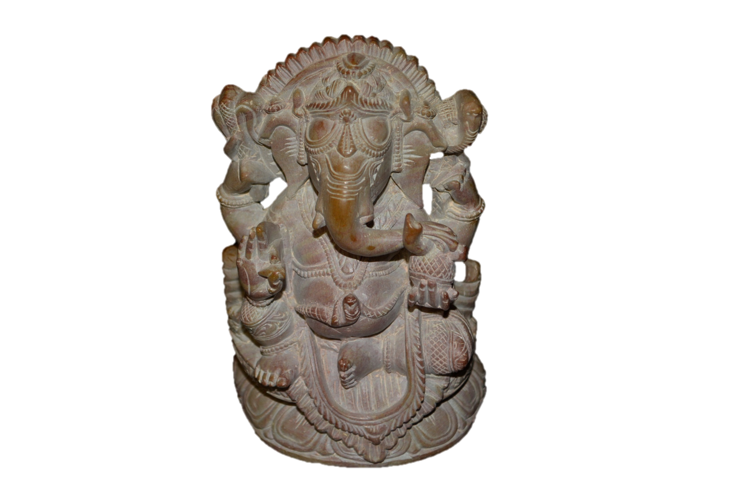 Handcrafted Sculpture Soapstone Elephant Head God Ganesha - Small-0