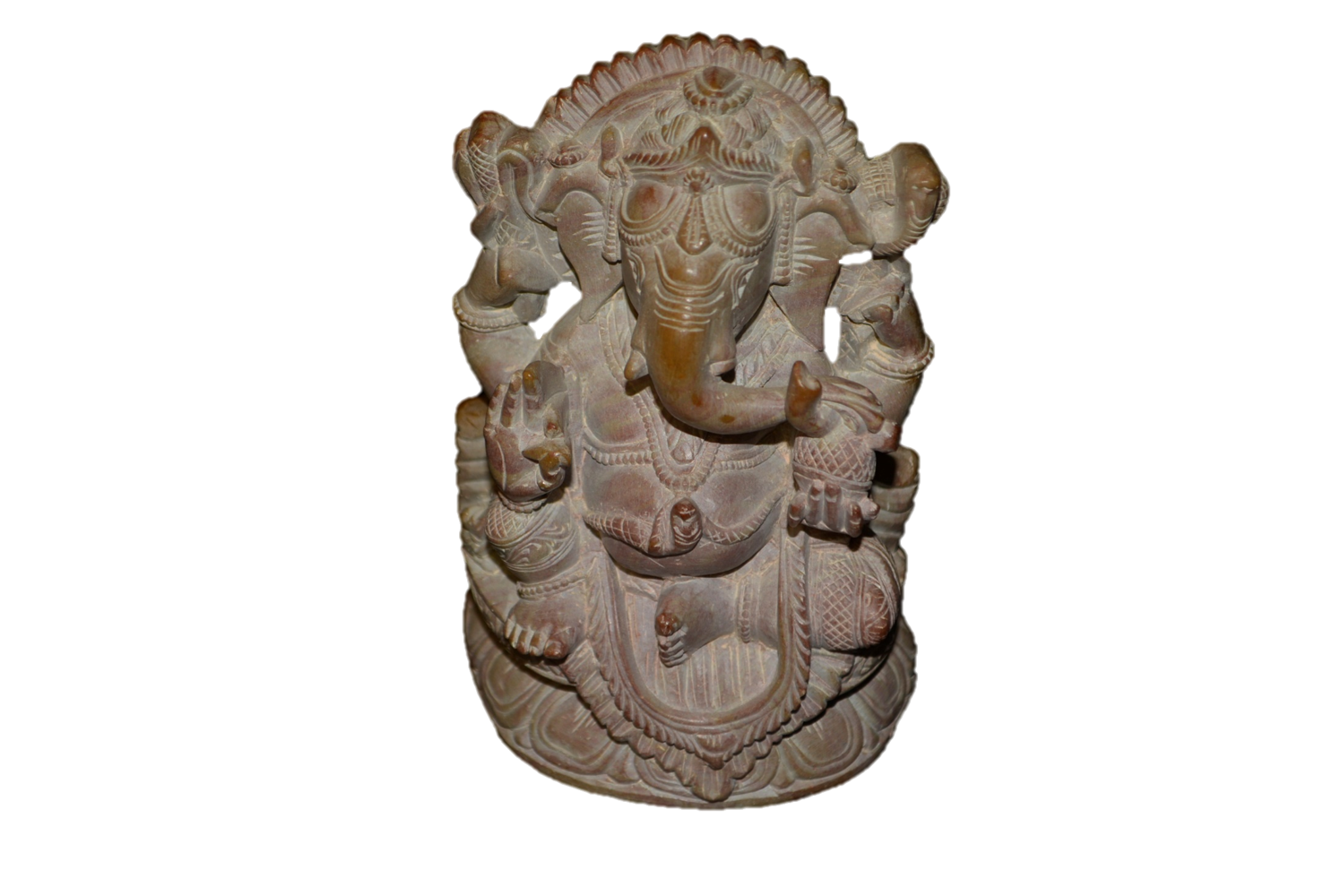 Handcrafted Sculpture Soapstone Elephant Head God Ganesha - Small-1