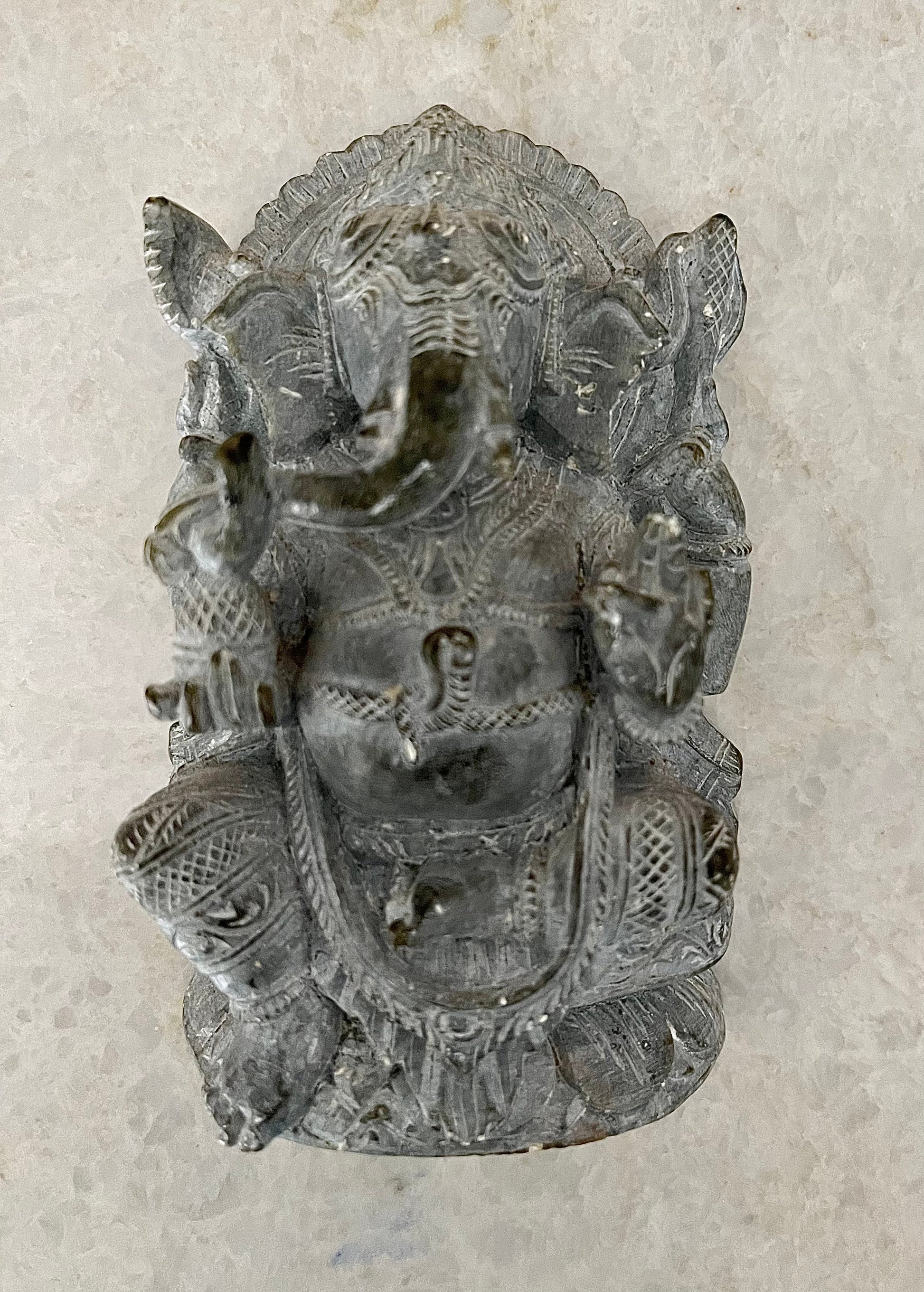 Handcrafted Sculpture Soapstone Elephant Head God Ganesha - Small-5